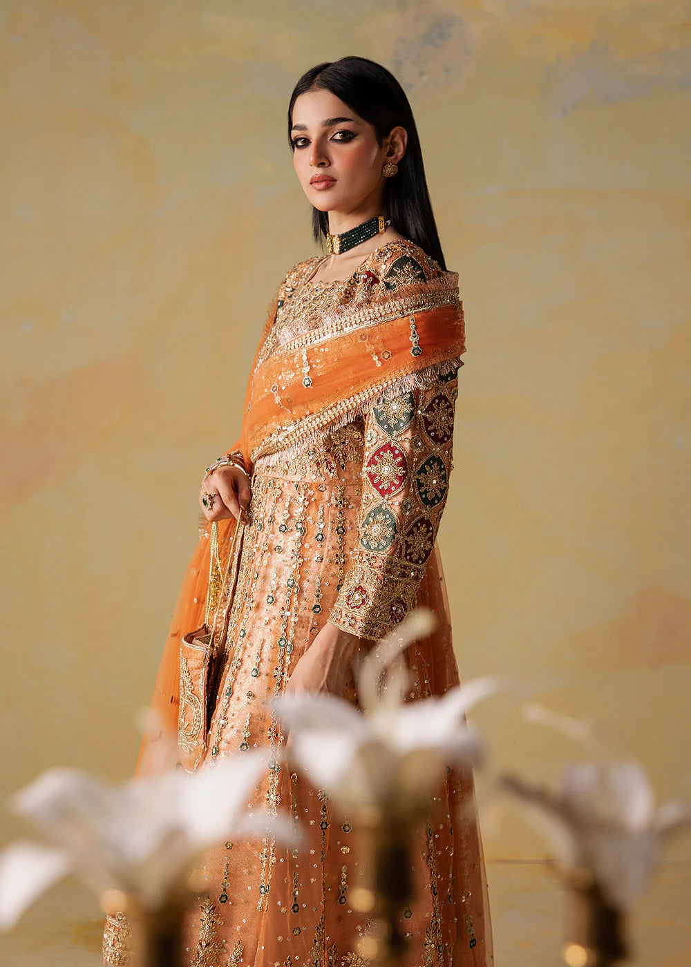 Flared maxi Embroidered Women's Dress