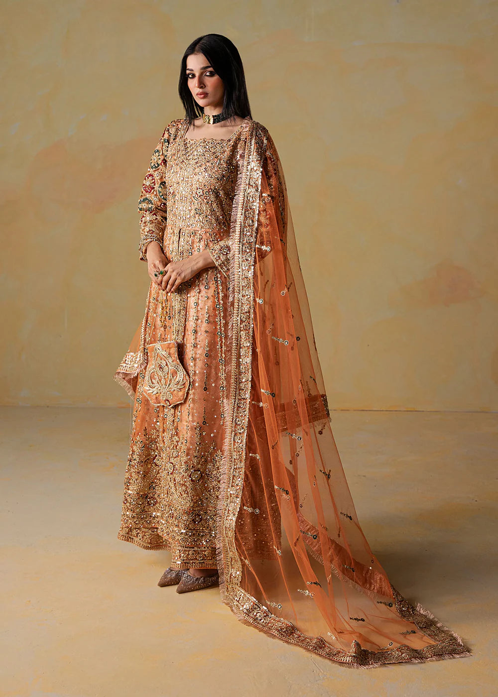 Flared maxi Embroidered Women's Dress