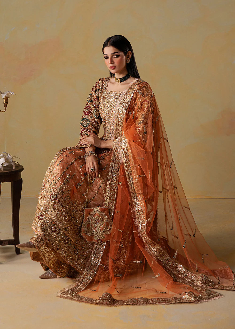 Flared maxi Embroidered Women's Dress