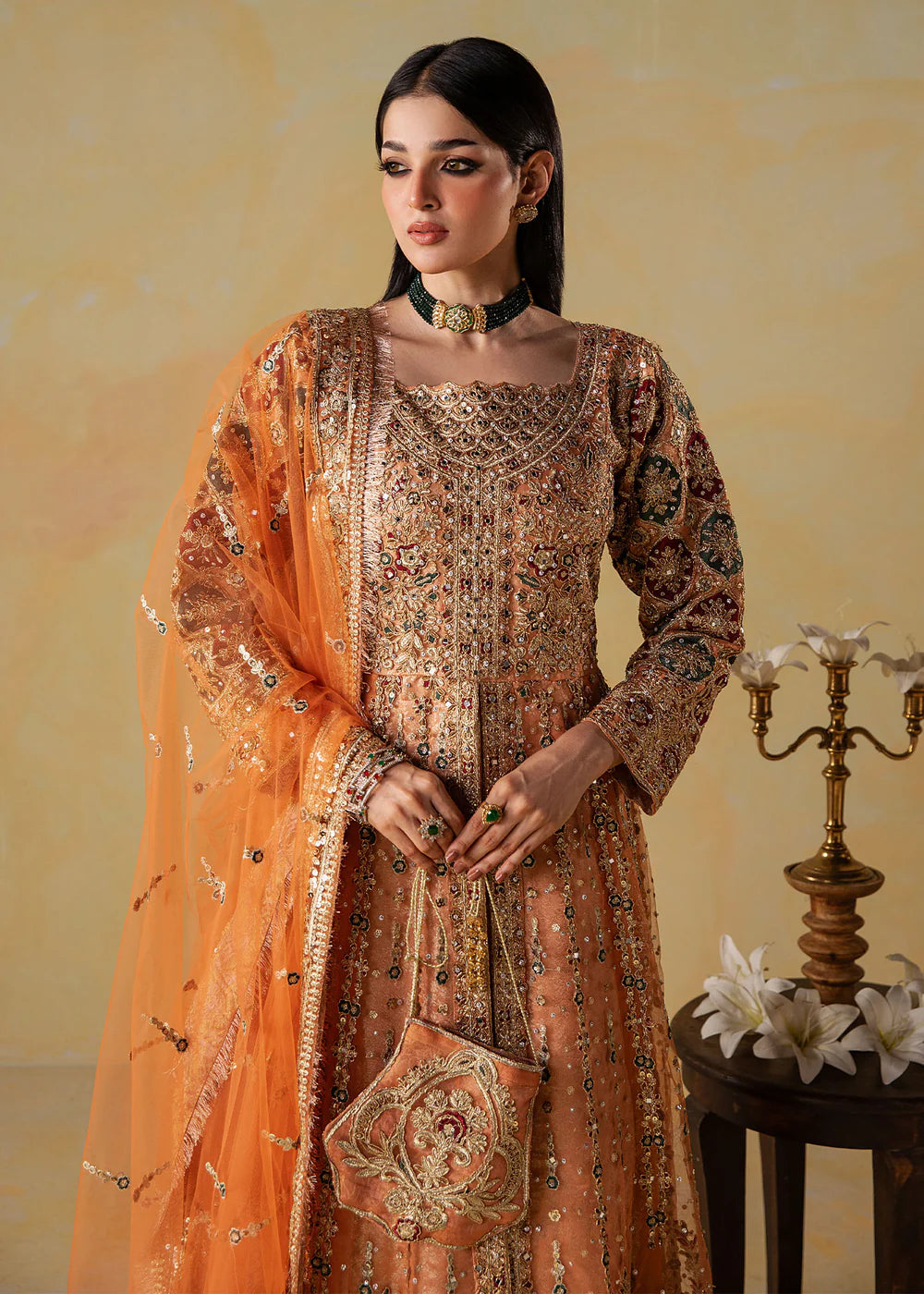 Flared maxi Embroidered Women's Dress