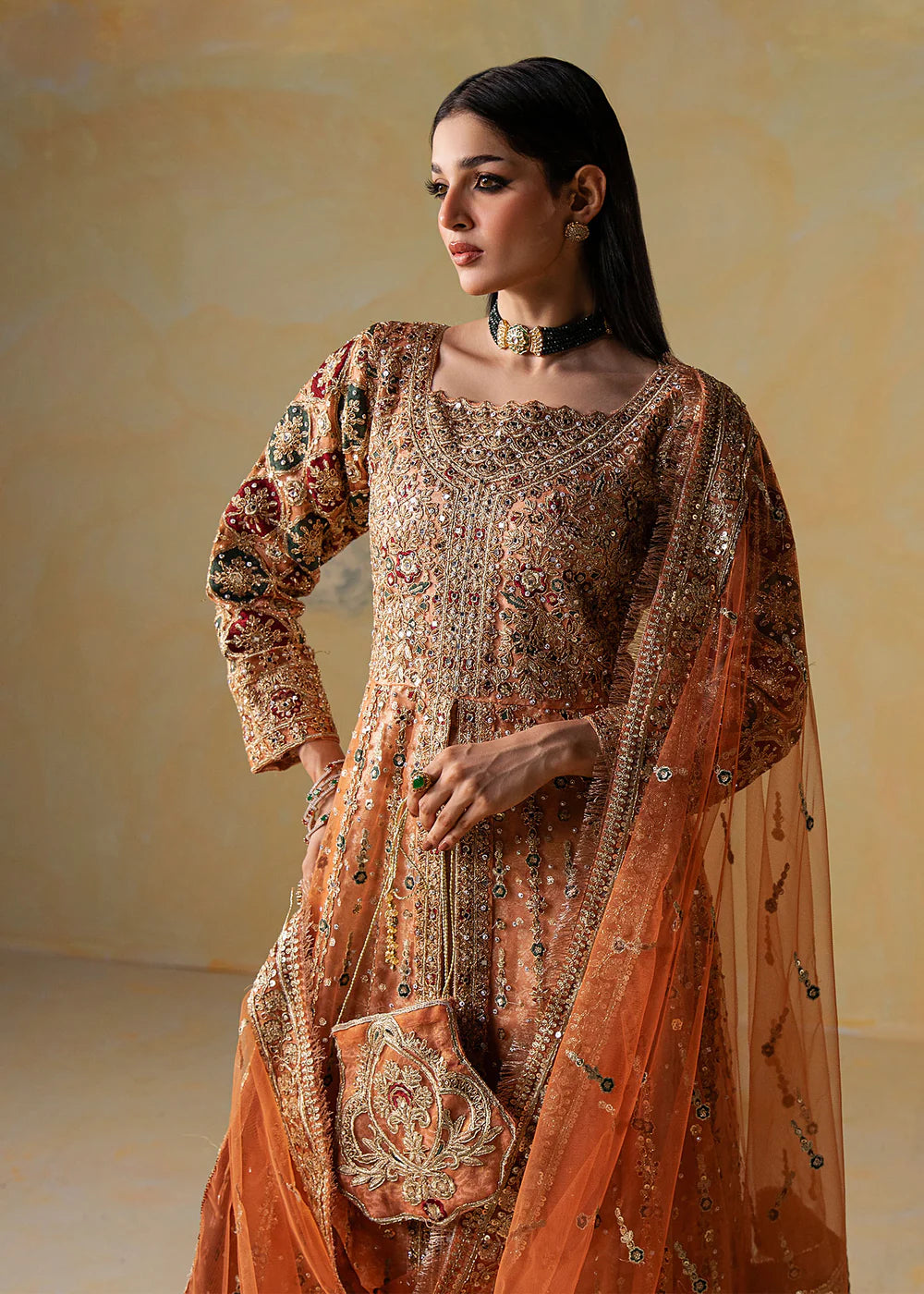 Flared maxi Embroidered Women's Dress