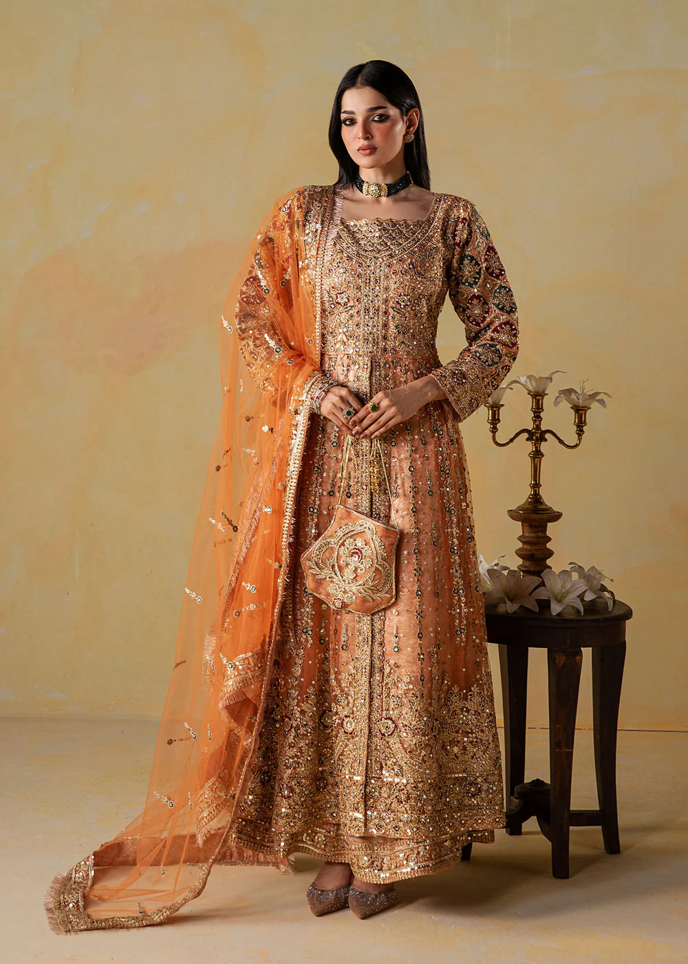 Flared maxi Embroidered Women's Dress