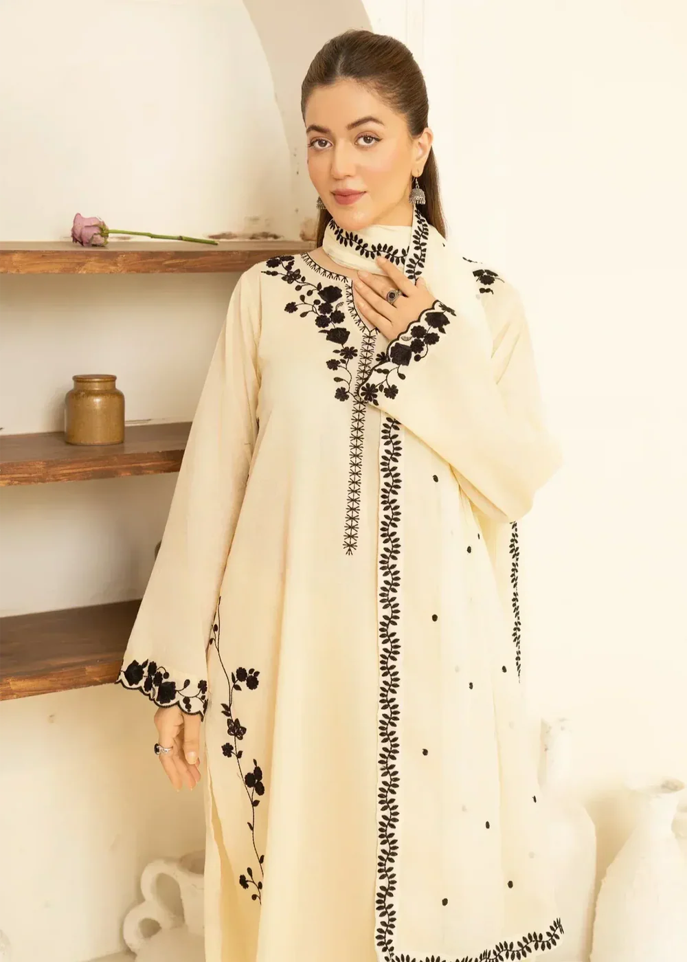 3 Piece Embroidered Women's Suit Winter Collection