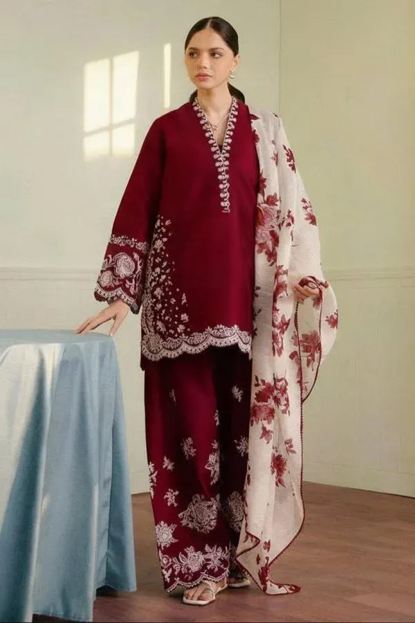 Embroidered Lawn 3Pcs Set for Women
