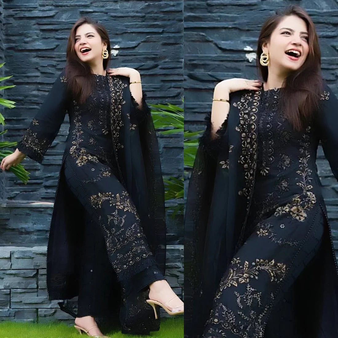 Lawn 3PC Embroidered Shirt with Organza Embroidered Dupatta