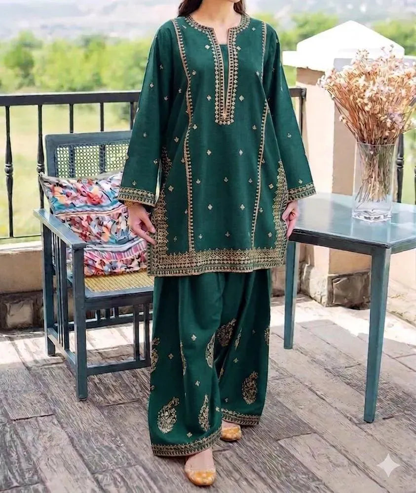 Embroidered Lawn Shirt & Cotton Trouser Set