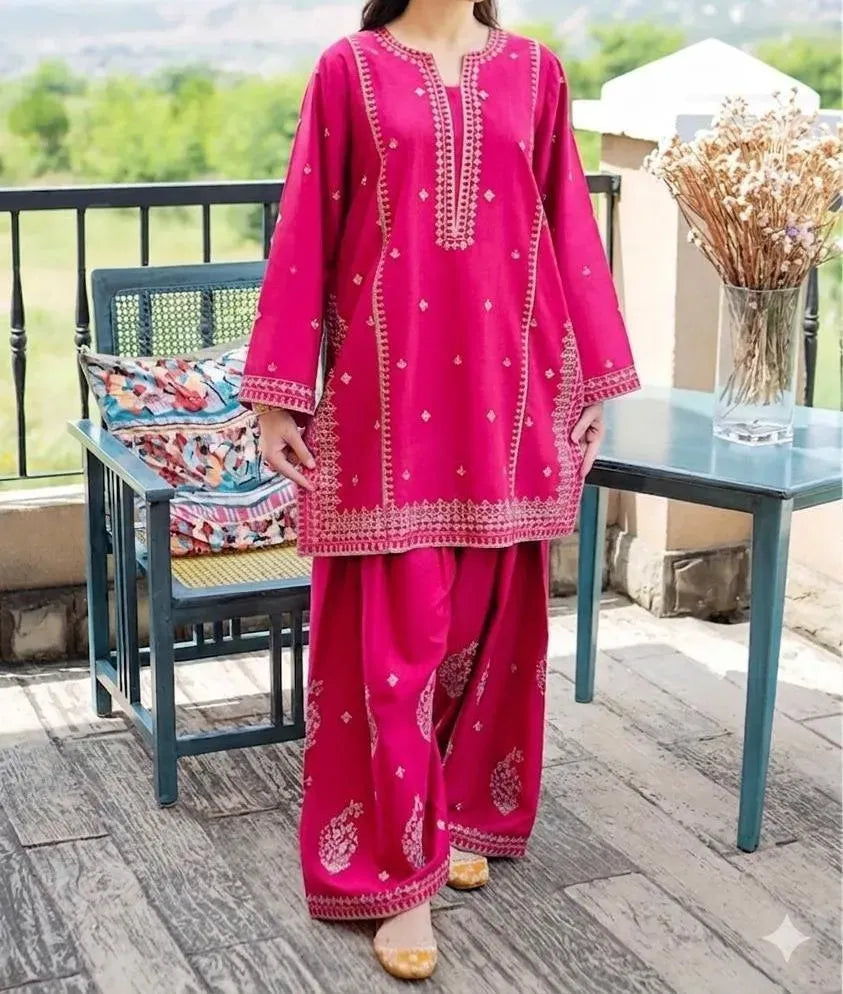 Embroidered Lawn Shirt & Cotton Trouser Set