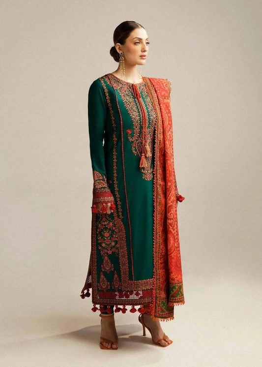Lawn-3PC Embroidered with Digital Printed Jacquard Dupatta