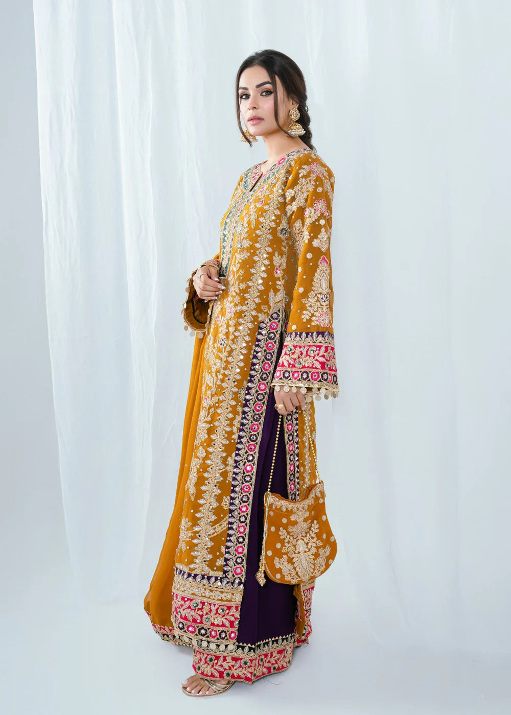 3 Piece Chiffon Embroidered Women's Dress