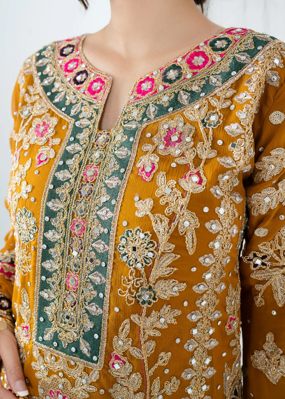 3 Piece Chiffon Embroidered Women's Dress