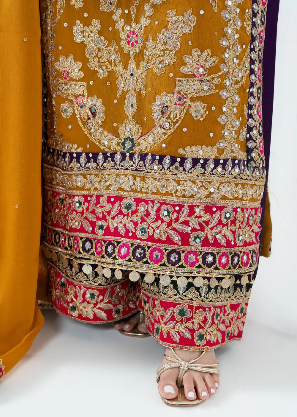 3 Piece Chiffon Embroidered Women's Dress