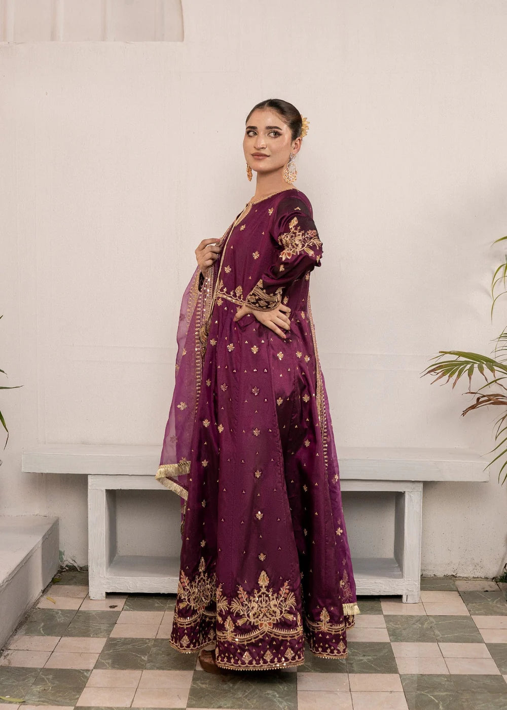 3-PC Silk A-line pishwas 's Dress