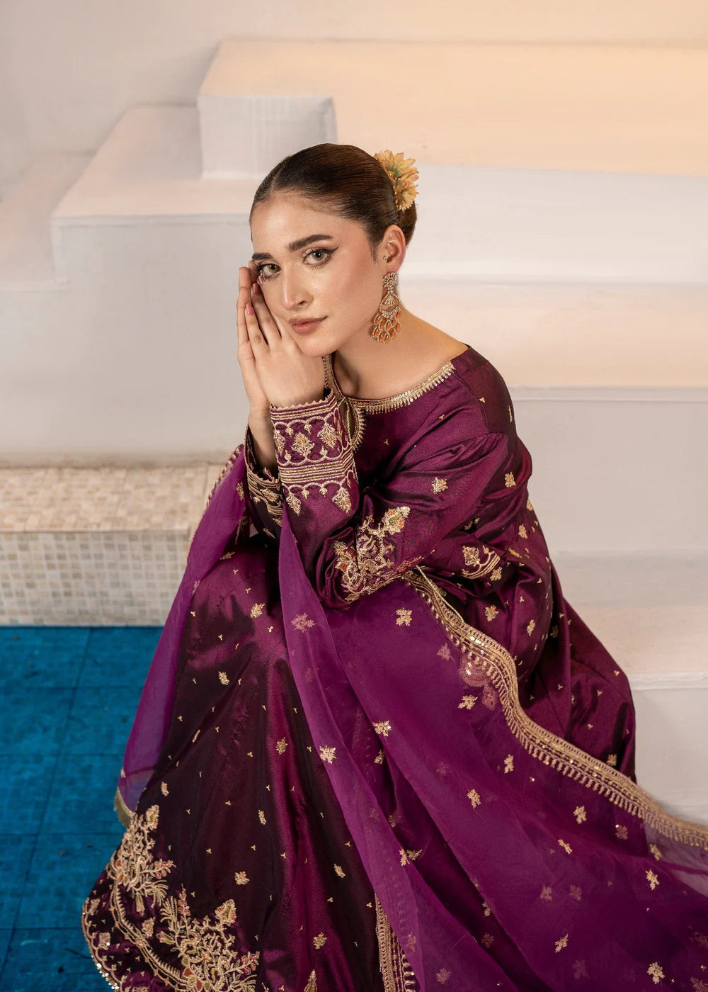 3-PC Silk A-line pishwas 's Dress