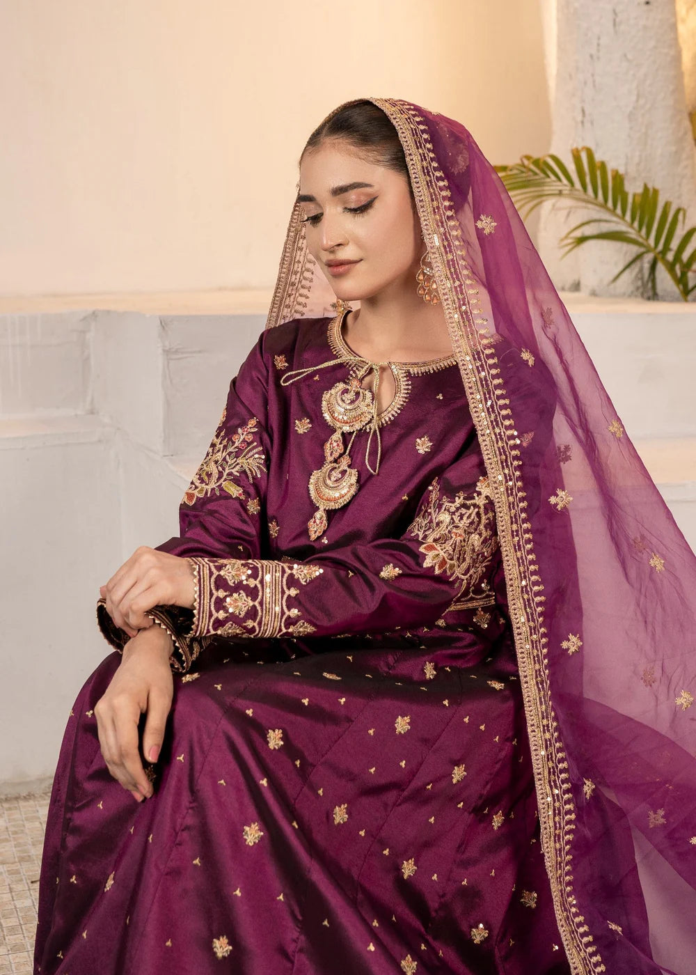 3-PC Silk A-line pishwas 's Dress