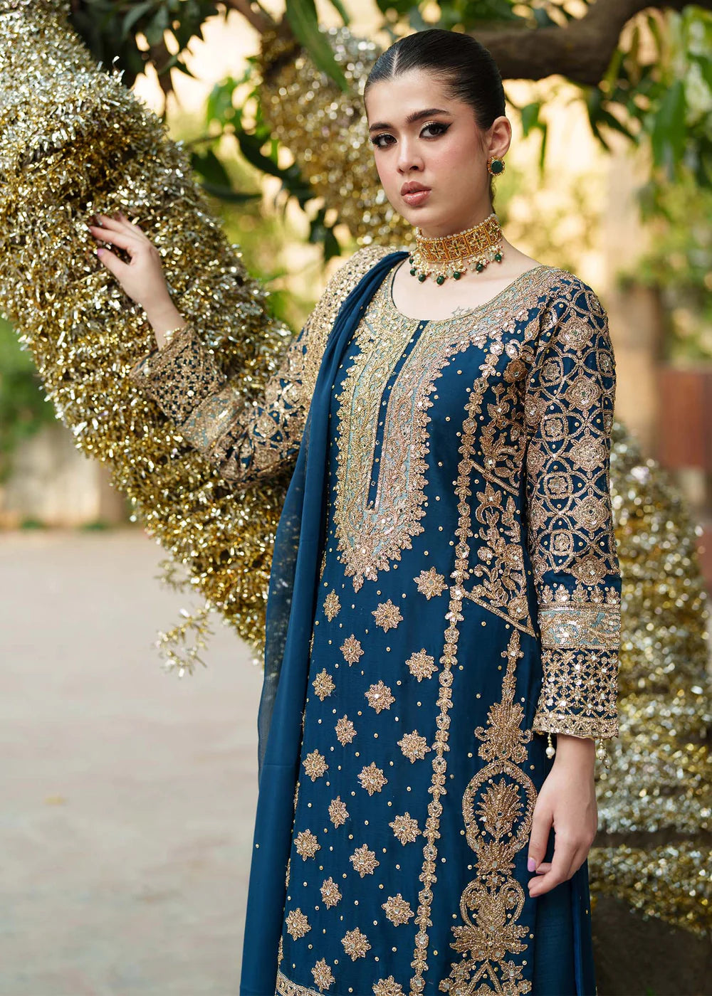 3 Piece Chiffon Embroidered Women's Dress
