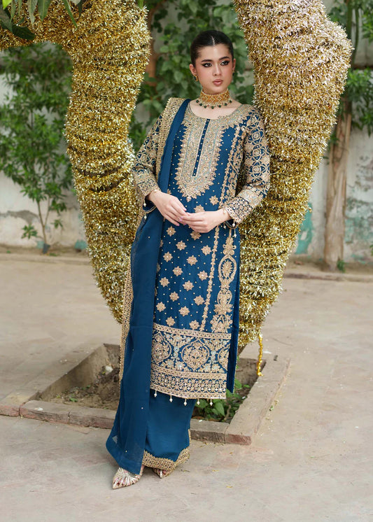 3 Piece Chiffon Embroidered Women's Dress