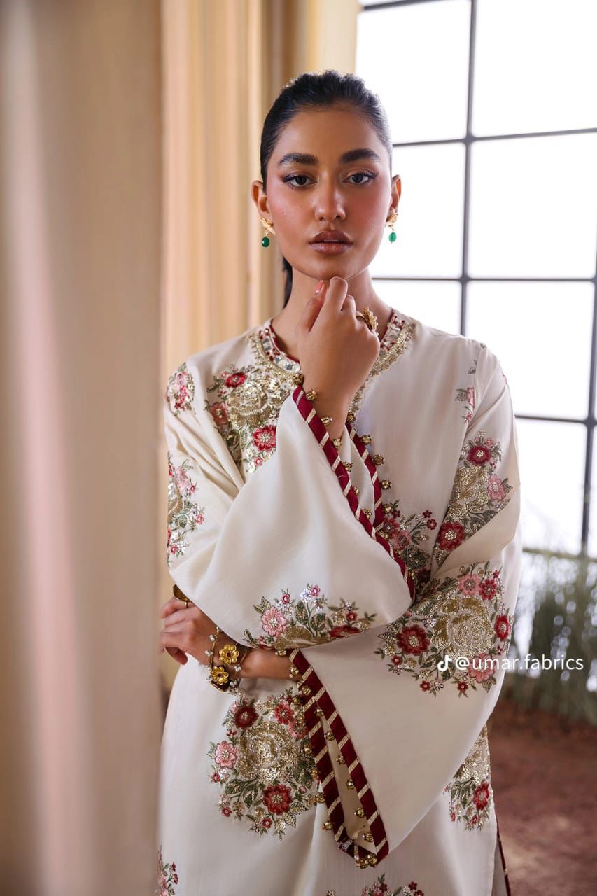3 Piece EMBROIDED Summer Suit with Organza DUPATTA