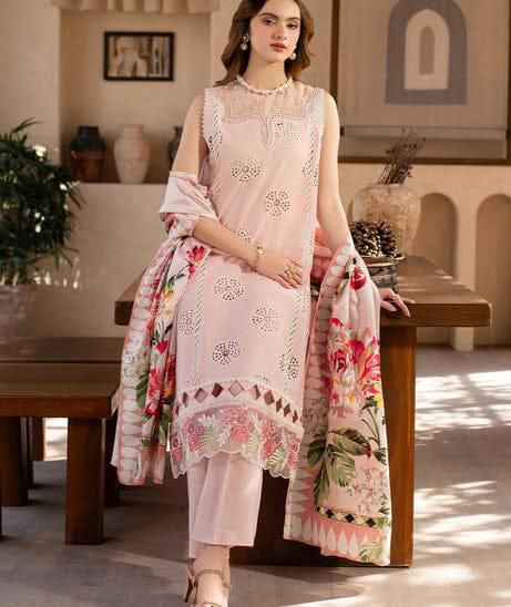 3 Piece Chiken Kari EMBROIDERED Sunmer Suit