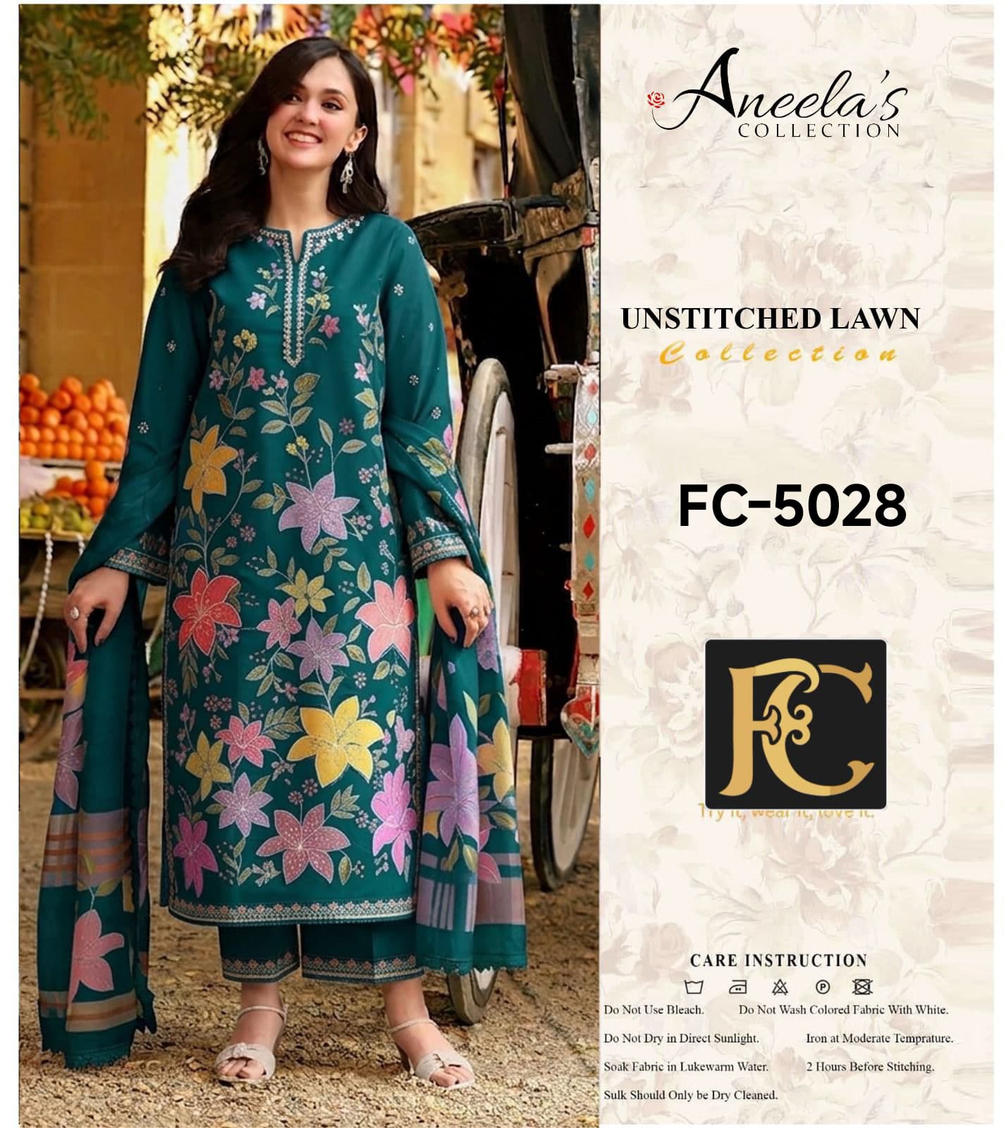 3 Piece Chiken Kari Embroidered Summer Suit