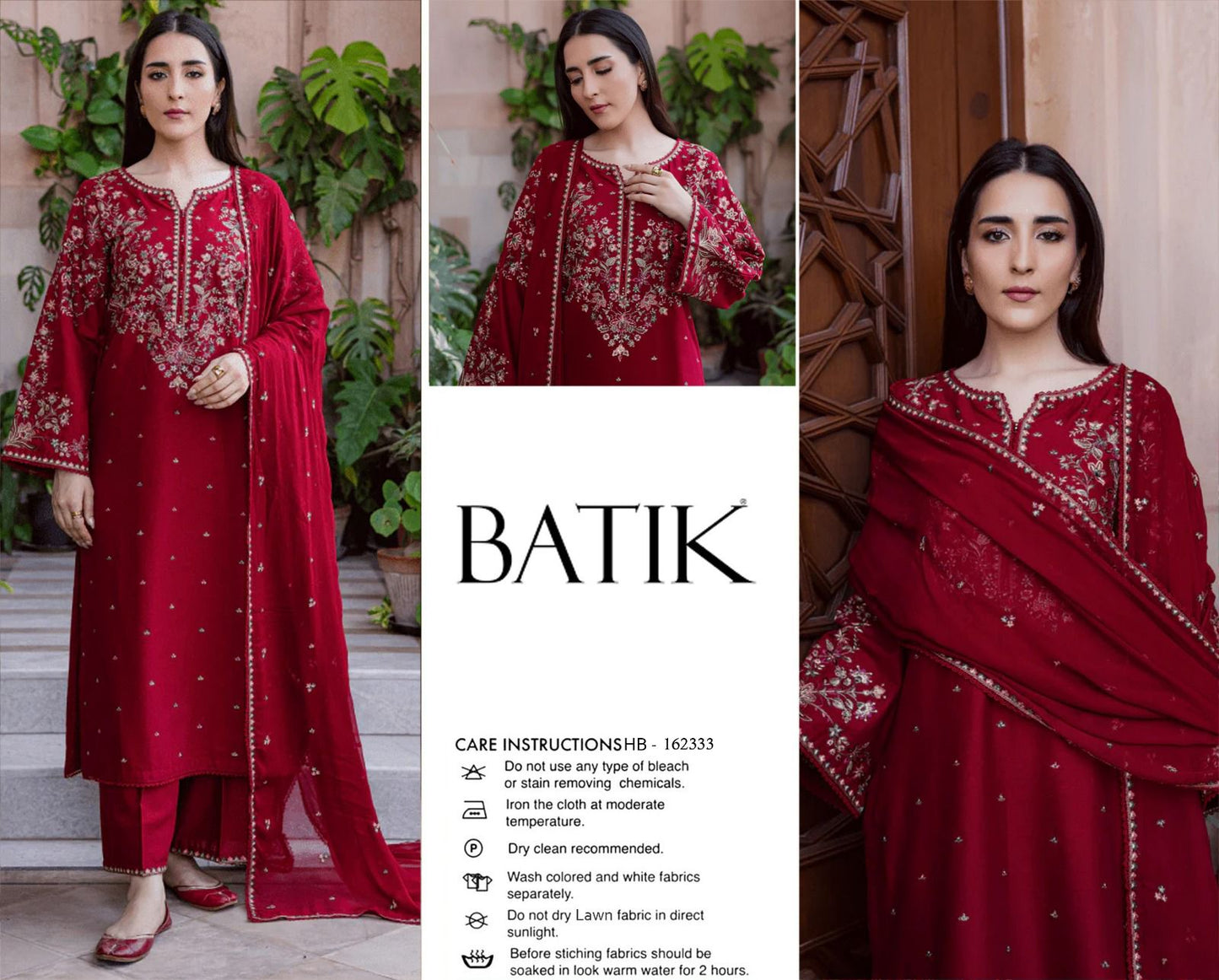 3 Piece Embroidered Summer Collection Suit