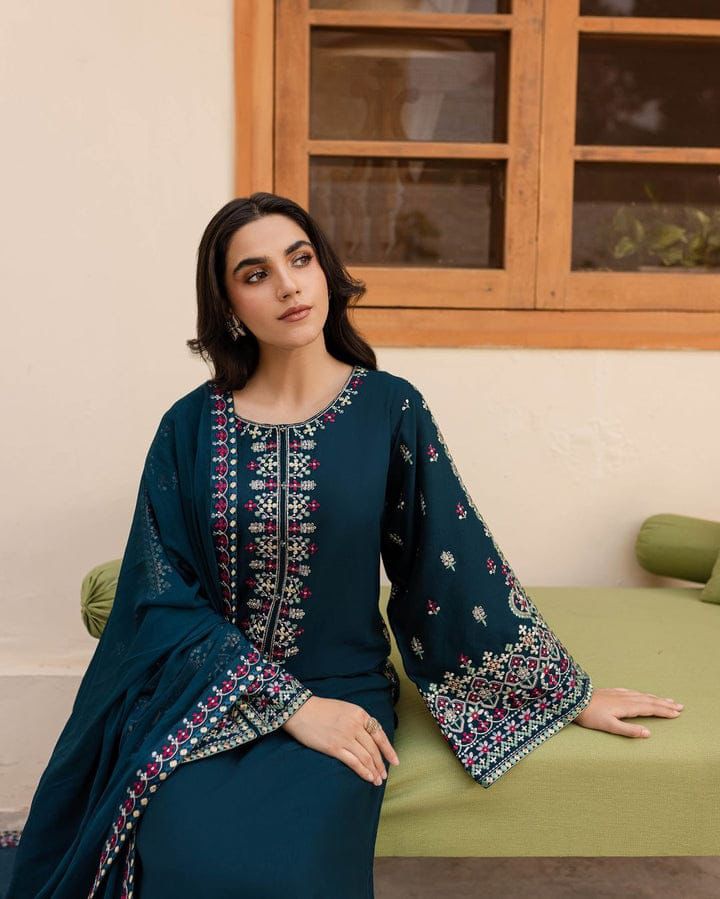 3 Piece Embroidered Summer Collection Suit