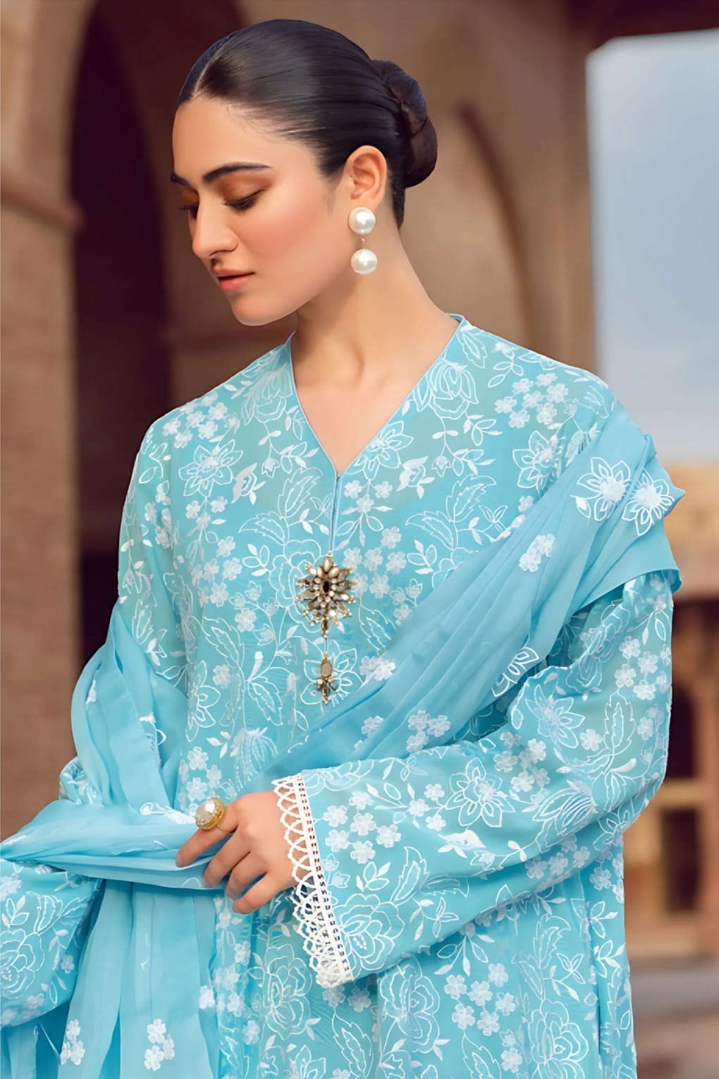 3 Piece Embroidered Summer Suit