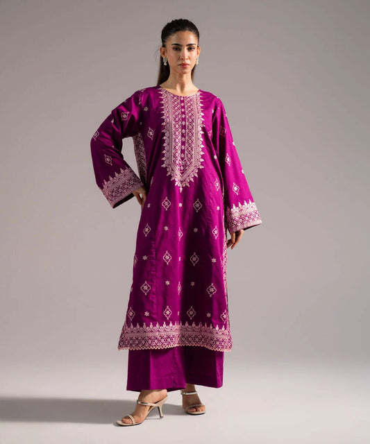 2 Piece - Embroidered Jacquard Suit