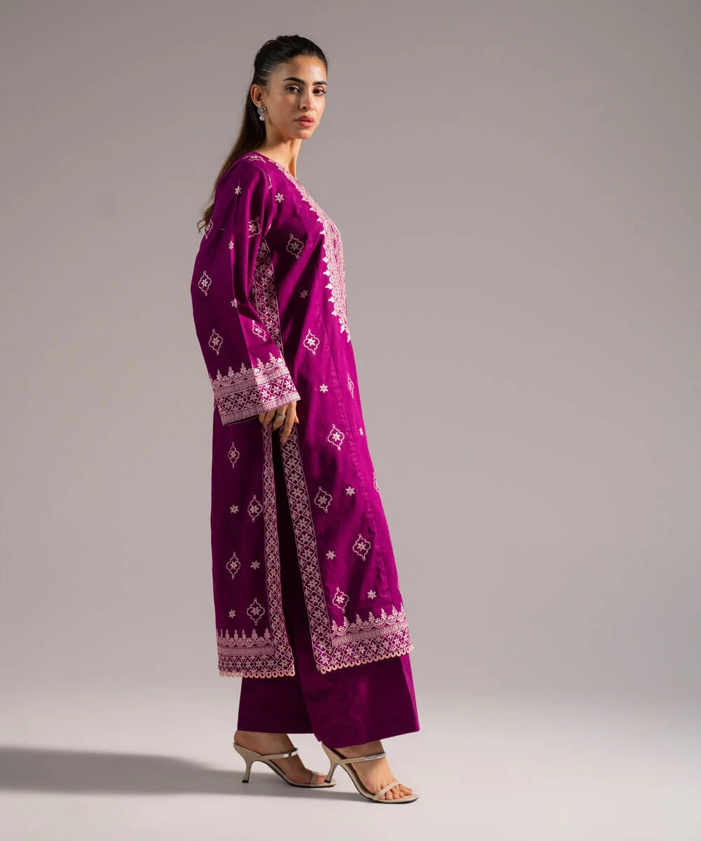 2 Piece - Embroidered Jacquard Suit