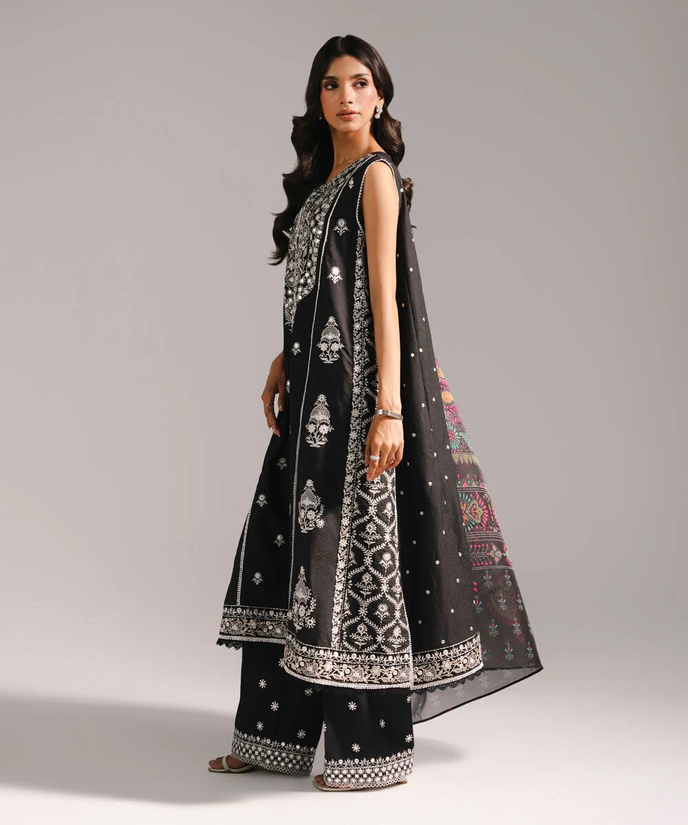 3 Piece - Embroidered Cotton Suit