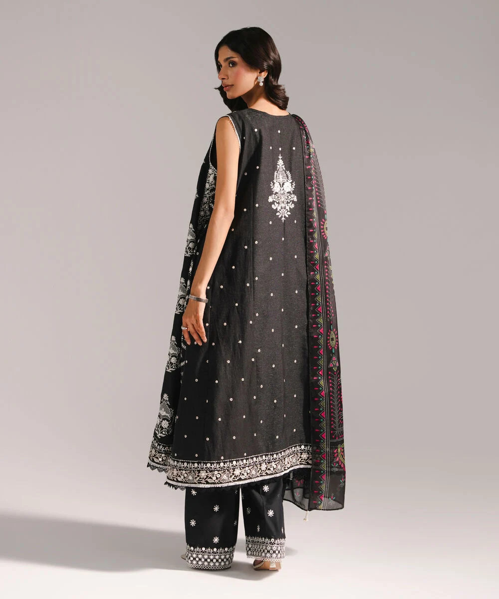 3 Piece - Embroidered Cotton Suit