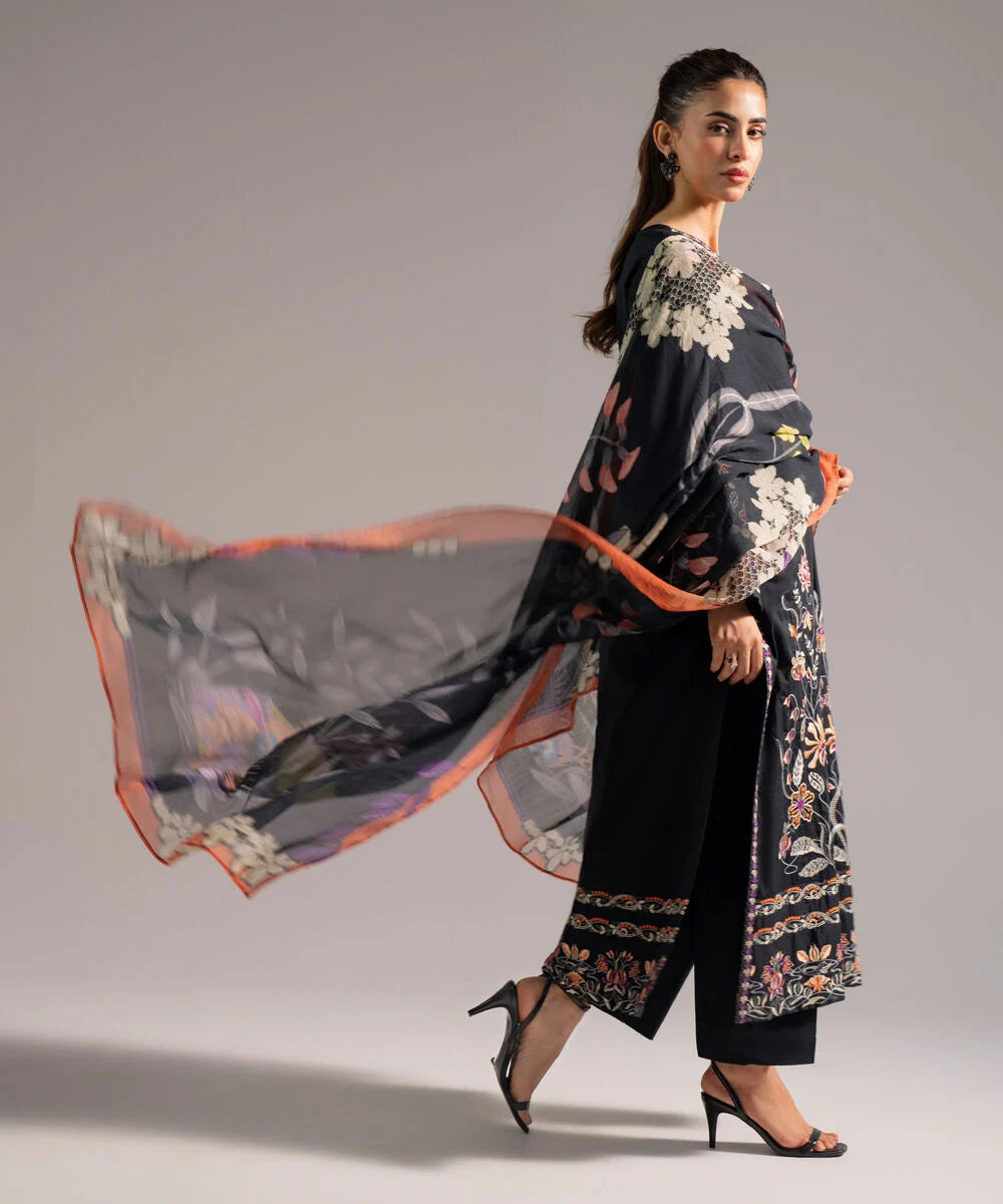 3 Piece - Embroidered Cambric Suit