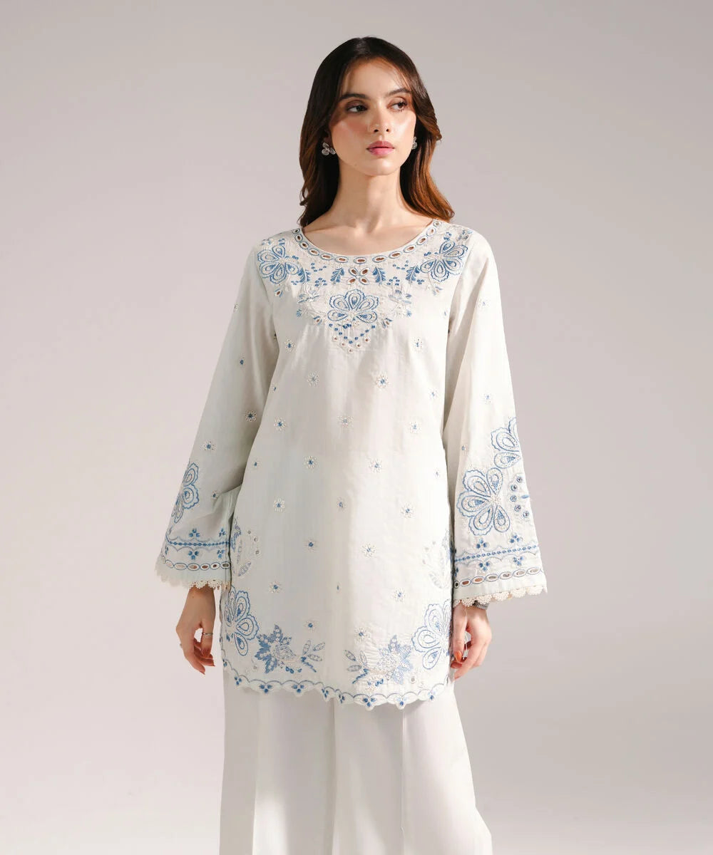 3 Piece - Embroidered Cotton Suit