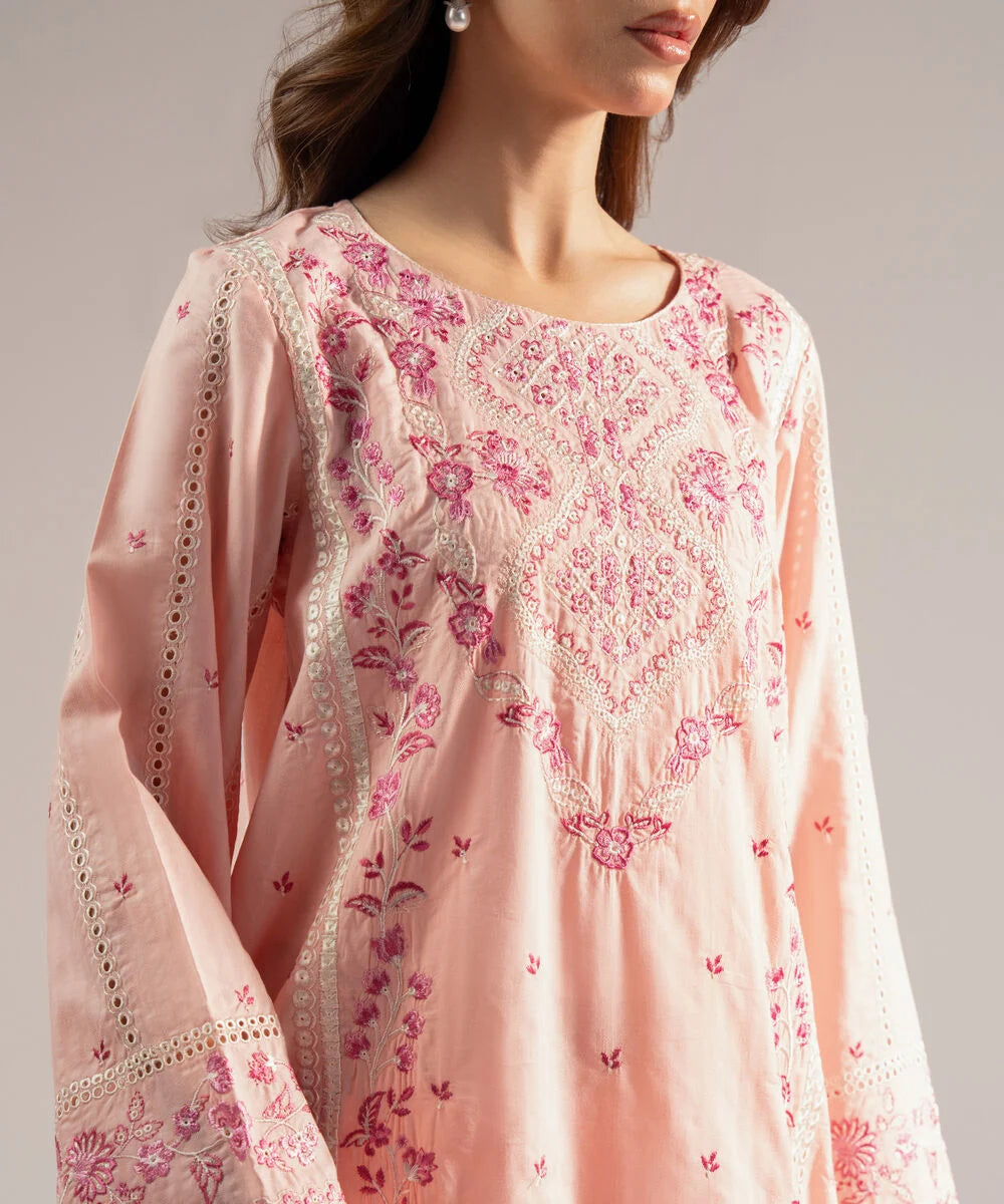3 Piece - Embroidered Cotton Suit