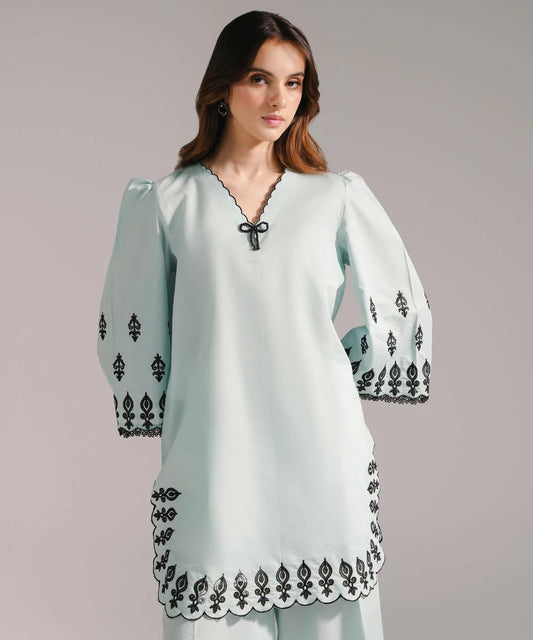 Embroidered Zari Lawn Shirt