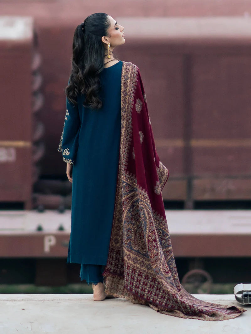 Lawn-3PC Embroidered With Digital Printed Jacquard Dupatta