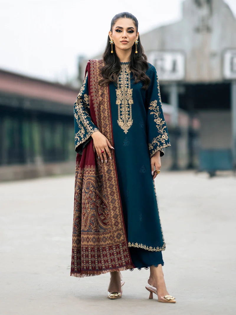 Lawn-3PC Embroidered With Digital Printed Jacquard Dupatta