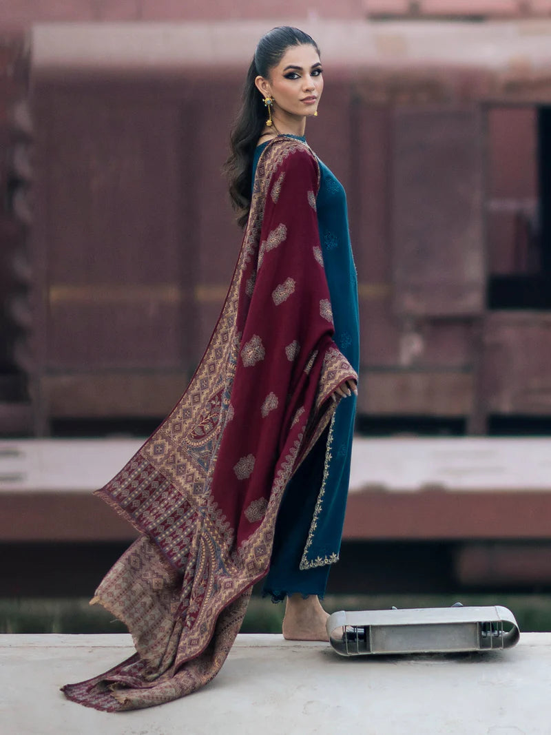 Lawn-3PC Embroidered With Digital Printed Jacquard Dupatta