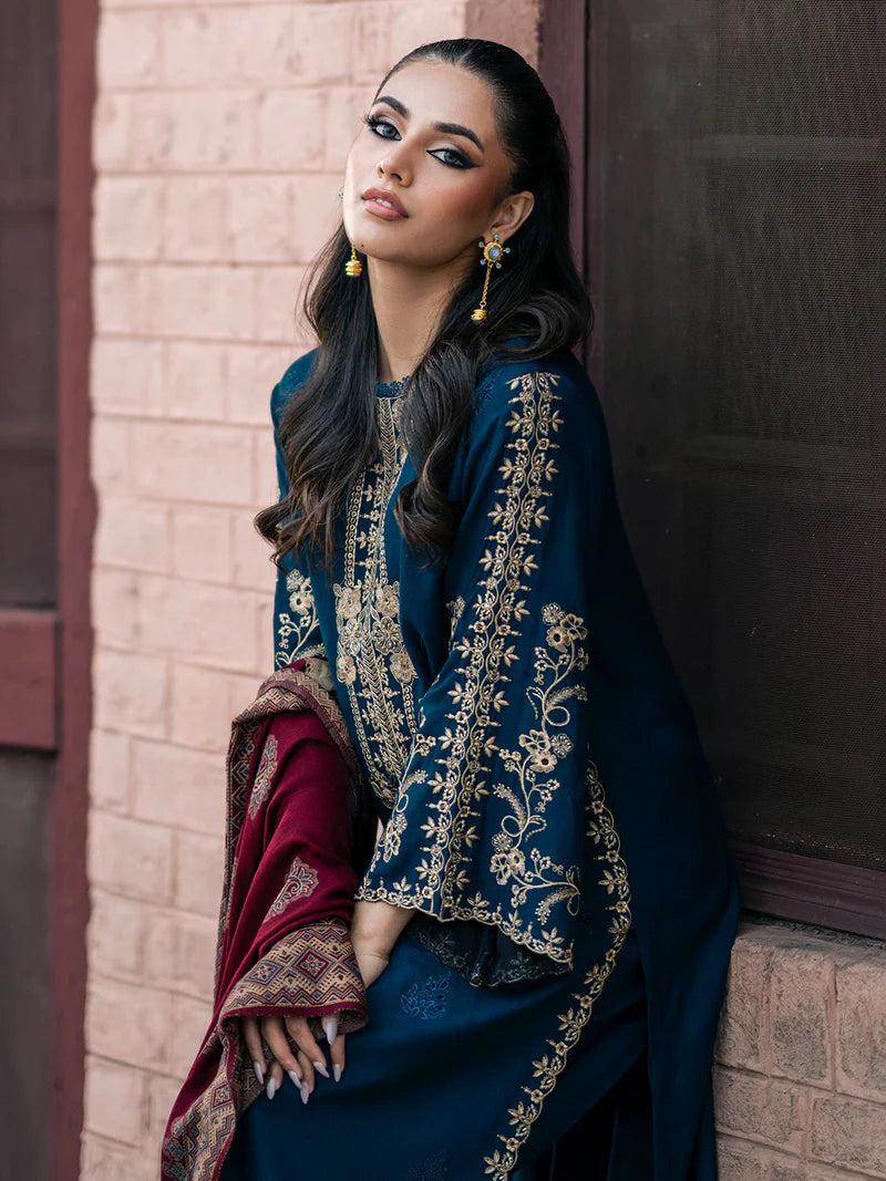 Lawn-3PC Embroidered With Digital Printed Jacquard Dupatta