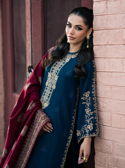 Lawn-3PC Embroidered With Digital Printed Jacquard Dupatta
