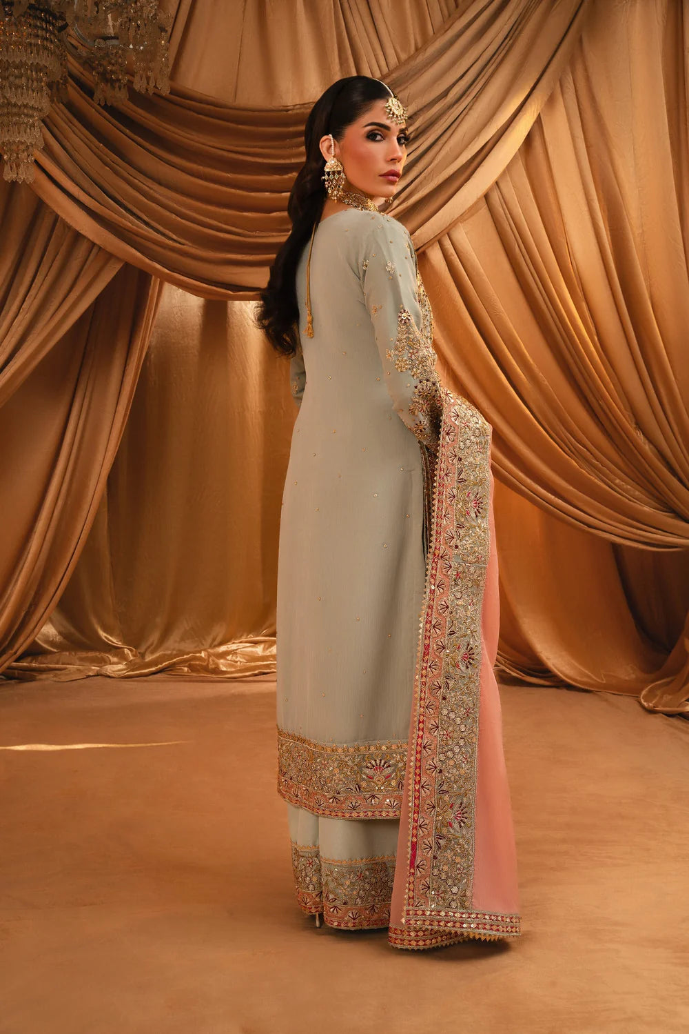 3 Piece Embroidered Silk Women's Dress