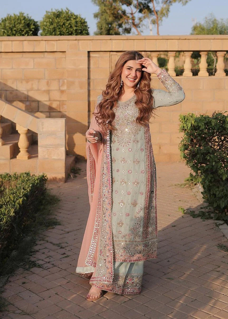 3 Piece Embroidered Silk Women's Dress