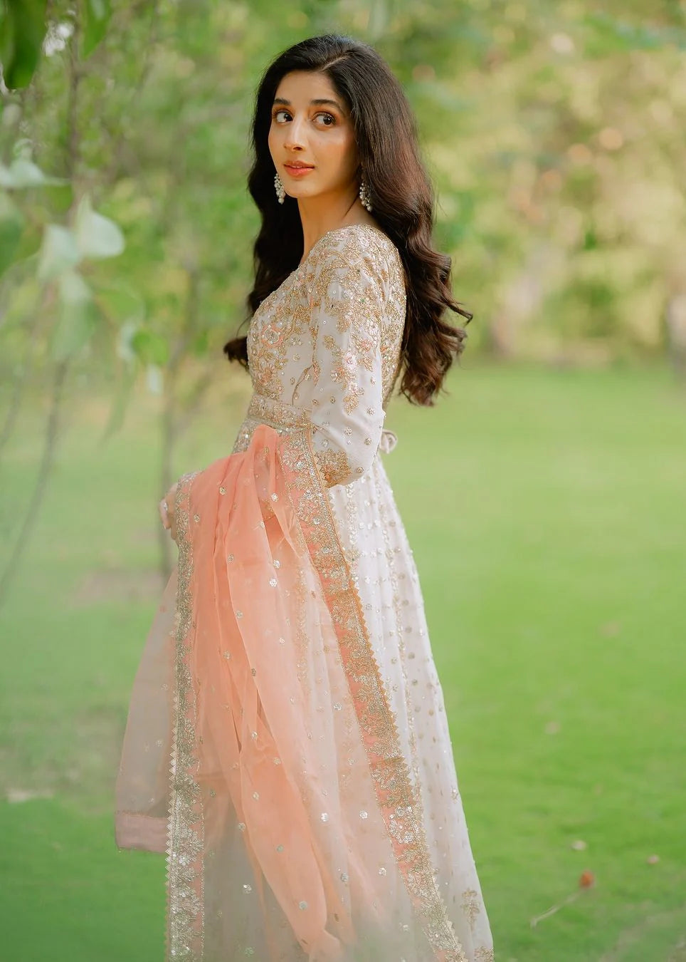 Long angrakha Chiffon Women's Dress