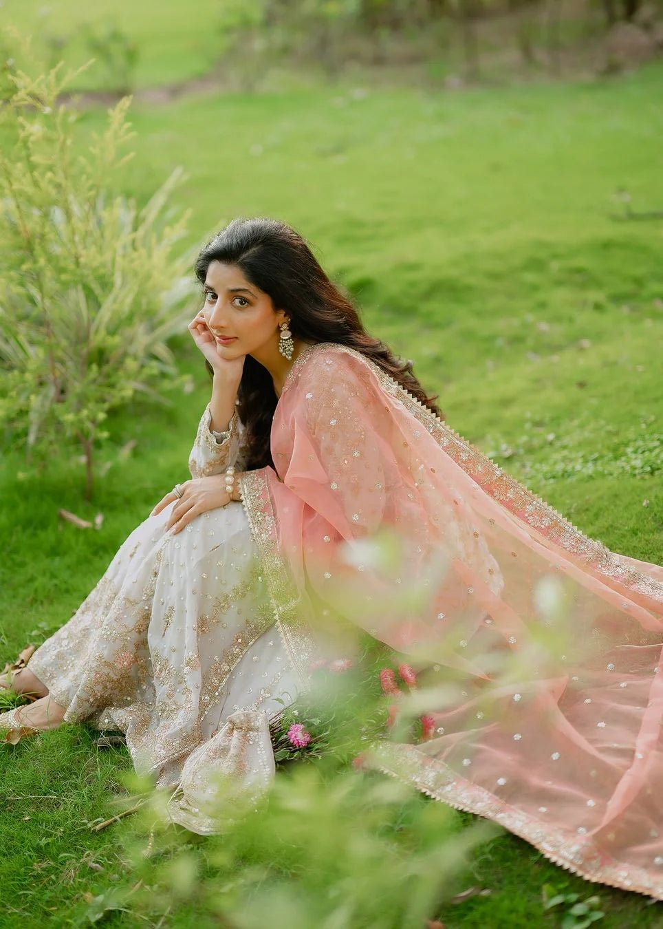 Long angrakha Chiffon Women's Dress
