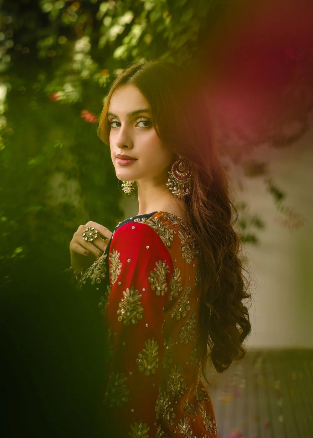 3 piece Chiffon Embroidered Raw Silk
