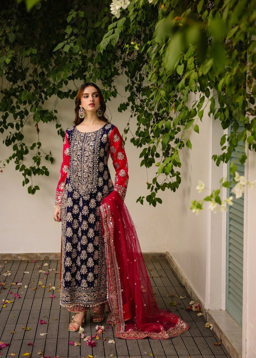3 piece Chiffon Embroidered Raw Silk