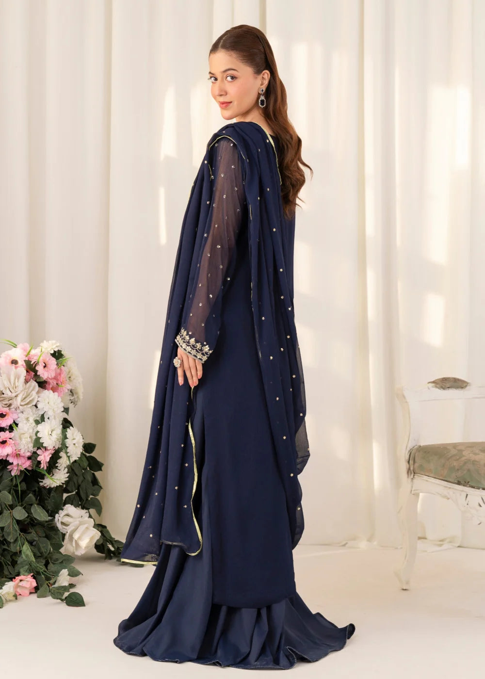 3-PC Chiffon Embroidered Women's Dress