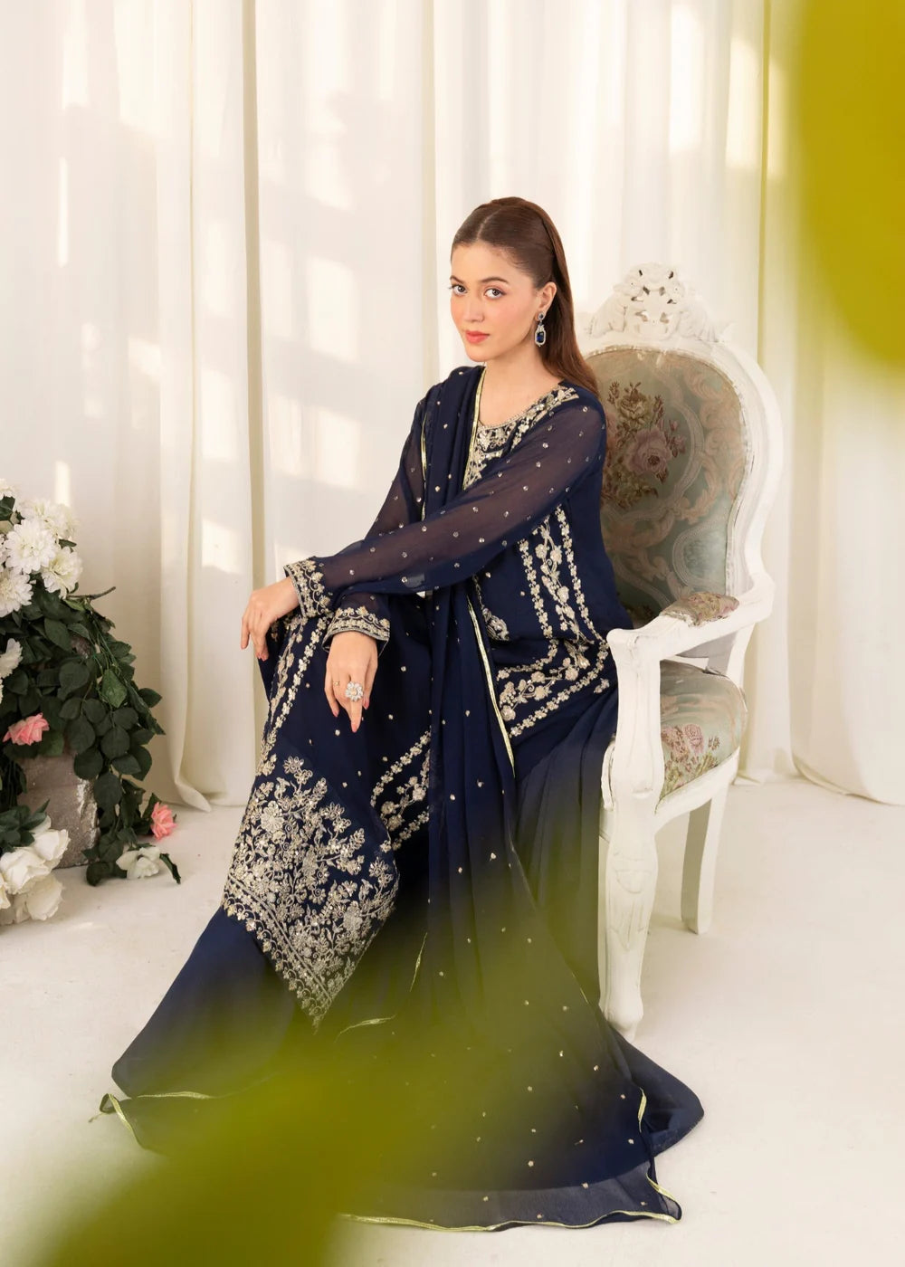 3-PC Chiffon Embroidered Women's Dress