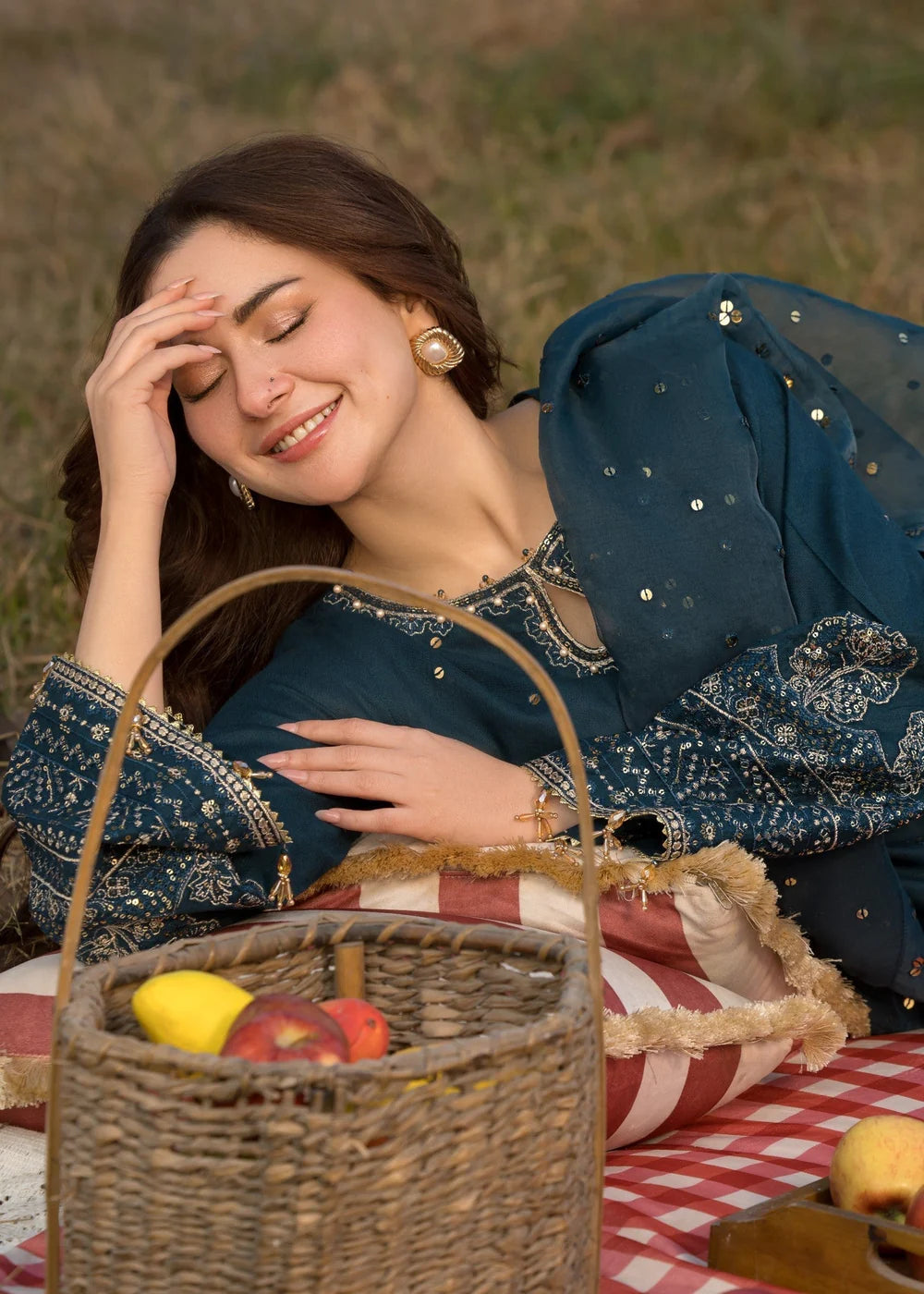 Cotton-3PC Embroidered Shirt with Organza Embroidered Dupatta