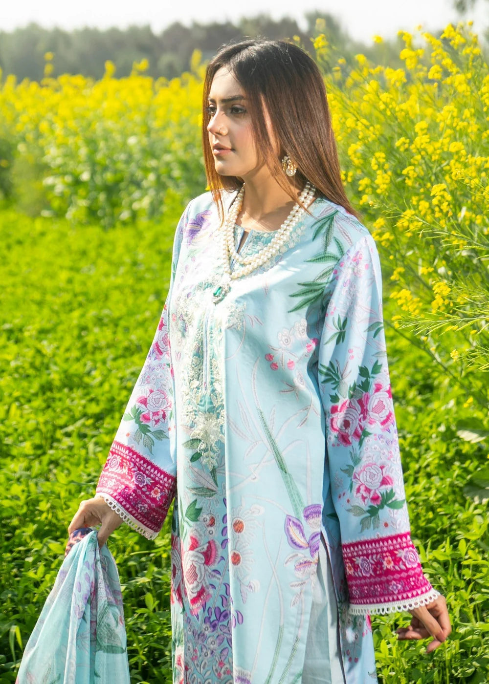 3 Piece Embroidered Women's Suit Summer Collection
