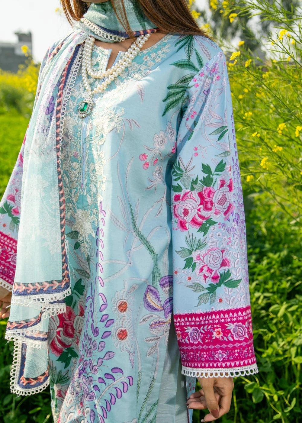 3 Piece Embroidered Women's Suit Summer Collection